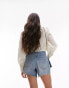 Topshop pleated denim short in bleach