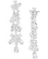 Silver-Tone Mixed Cut Cubic Zirconia Linear Drop Earrings