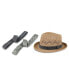 Фото #1 товара Men's Packable Open Weave Fedora Hat with Two Interchangeable Bands