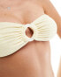 Brave Soul strapless bikini top with removable cups in yellow