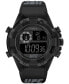 ფოტო #1 პროდუქტის UFC Men's Kick Digital Black Polyurethane Watch, 49mm