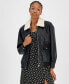 Фото #1 товара Women's Faux-Leather Bomber Jacket