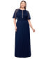 ფოტო #1 პროდუქტის Plus Size Scoop-Neck Short-Lace-Sleeve Dress