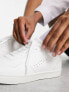 London Rebel panelled lace up trainers in white