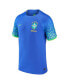Фото #3 товара Men's Blue Brazil National Team 2022, 23 Away Breathe Stadium Replica Blank Jersey