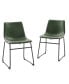 Фото #1 товара 18" Contemporary Metal-Leg Faux Leather Dining Chair, Set of 2