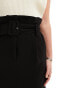 & Other Stories belted high waist mini skirt with pockets in black