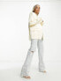 Фото #3 товара NA-KD co-ord satin blazer in off white