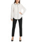 Фото #7 товара Petite Piped-Trim Button-Up Blouse, Created for Macy's