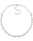 ფოტო #1 პროდუქტის Silver-Tone Baguette Cubic Zirconia Collar Necklace, 16" + 3" extender