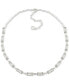 Silver-Tone Baguette Cubic Zirconia Collar Necklace, 16" + 3" extender - фото #1