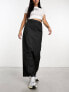 Фото #5 товара Weekday Rose wax coated maxi skirt with split in black