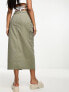 Фото #7 товара New Look cargo midi skirt in dark khaki