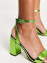 RAID Wink block heel sandals in green metallic - exclusive to ASOS