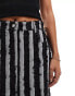 Object raw denim stripe mini skirt in washed black