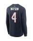 Фото #4 товара Men's Deshaun Watson Navy Houston Texans Player Name Number Long Sleeve T-shirt