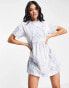 Фото #8 товара Puma marble print babydoll dress in blue - exclusive to ASOS