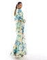 Фото #4 товара Daska long sleeve maxi dress with cape detail in floral print