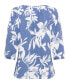 Фото #2 товара Women's 100% Organic Cotton 3/4 Sleeve Abstract Floral Print T-Shirt