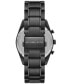 Men's Warren Quartz Chronograph Black Stainless Steel Watch 42mm