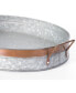 Galvanized Metal Oval Rustic Serving Tray with Handles