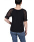 ფოტო #2 პროდუქტის Petite Short Ruffle Sleeve Rhinestones Top