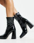 Фото #8 товара RAID Vista heeled sock boots in black vinyl
