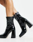 RAID Vista heeled sock boots in black vinyl US 9 - фото #8