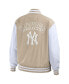 ფოტო #3 პროდუქტის Women's Tan New York Yankees Tonal Full-Zip Bomber Jacket