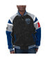 ფოტო #1 პროდუქტის Men's Black Indianapolis Colts Faux Suede Raglan Full-Zip Varsity Jacket