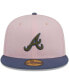 Men's Pink, Blue Atlanta Braves Olive Undervisor 59FIFTY Fitted Hat