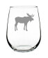 Фото #1 товара Moose Silhouette Rustic Cabin Gifts Stem Less Wine Glass, 17 oz