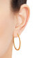 ფოტო #2 პროდუქტის Polished Oval Flat-Edge Tube Earrings in 10k Gold, 1-1/5"