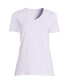 Фото #1 товара Petite Relaxed Supima Cotton Short Sleeve V-Neck T-Shirt