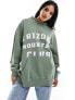 Фото #1 товара ASOS DESIGN oversized hoodie with arizona mountain club applique graphic in khaki