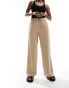 Фото #2 товара Miss Selfridge soft touch pull on wide leg trouser in stone