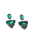 Women's Green Triangle Stone Drop Earrings
