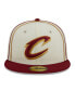 Фото #3 товара Men's Cream, Wine Cleveland Cavaliers Piping 2-Tone 59FIFTY Fitted Hat