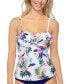 ფოტო #1 პროდუქტის Women's Tahiti Tropical-Print Ruffled Tankini Top, Created for Macy's