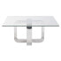 Centre Table DKD Home Decor Silver Steel Aluminium Tempered Glass 100 x 100 x 45 cm