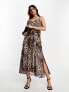 AllSaints Essie Evita maxi dress in leopard