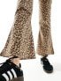 ASOS DESIGN kick flare trouser in leopard print