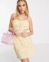 Фото #1 товара New Look ruched bust strappy mini dress in yellow floral