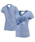 Women's Royal Kansas City Royals Hail Mary Back Wrap Space-Dye V-Neck T-shirt Синий, S - фото #2