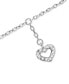 ფოტო #3 პროდუქტის Cubic Zirconia Heart Drop Charm Ankle Bracelet in Sterling Silver, Created for Macy's