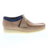 Фото #2 товара Clarks Wallabee 26162515 Mens Beige Nubuck Oxfords & Lace Ups Casual Shoes