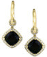 ფოტო #2 პროდუქტის EFFY® Diamond (1/3 ct. t.w.) & Onyx (10mm) Drop Earrings In 14k Gold