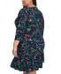 Фото #2 товара Plus Size Printed 3/4-Sleeve Jersey Shift Dress