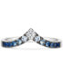 ფოტო #6 პროდუქტის Denim Ombré (1/3 ct. t.w.) & White Sapphire (1/10 ct. t.w.) V Ring in 14k White Gold