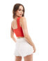 ASOS DESIGN crop cami top square neck seam detail in red Красный, 36 - фото #3